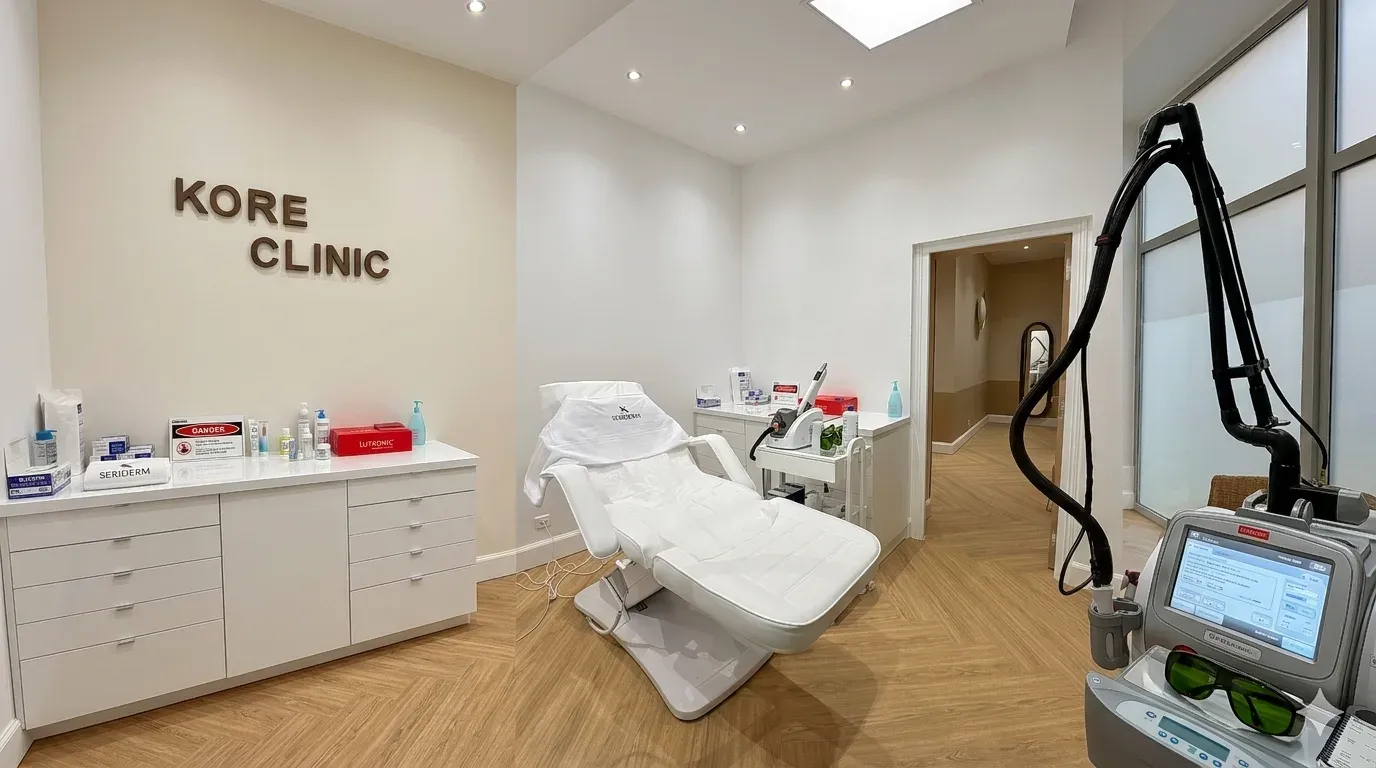 Cabine de soins Kore Clinic avec laser Clarity II Lutronic